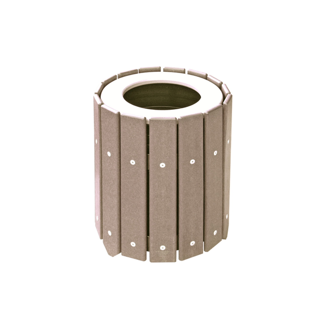 Indoor/Outdoor Trash Can, Round, Decorative Slatted Sides, 32 Gallon - –  Securr™